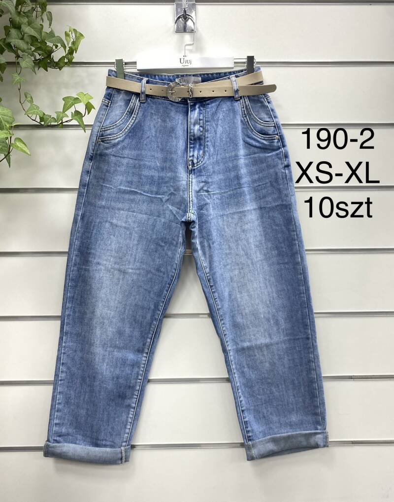 Spodnie damskie jeans Roz XS-XL, 1 kolor Paczka 10 szt
